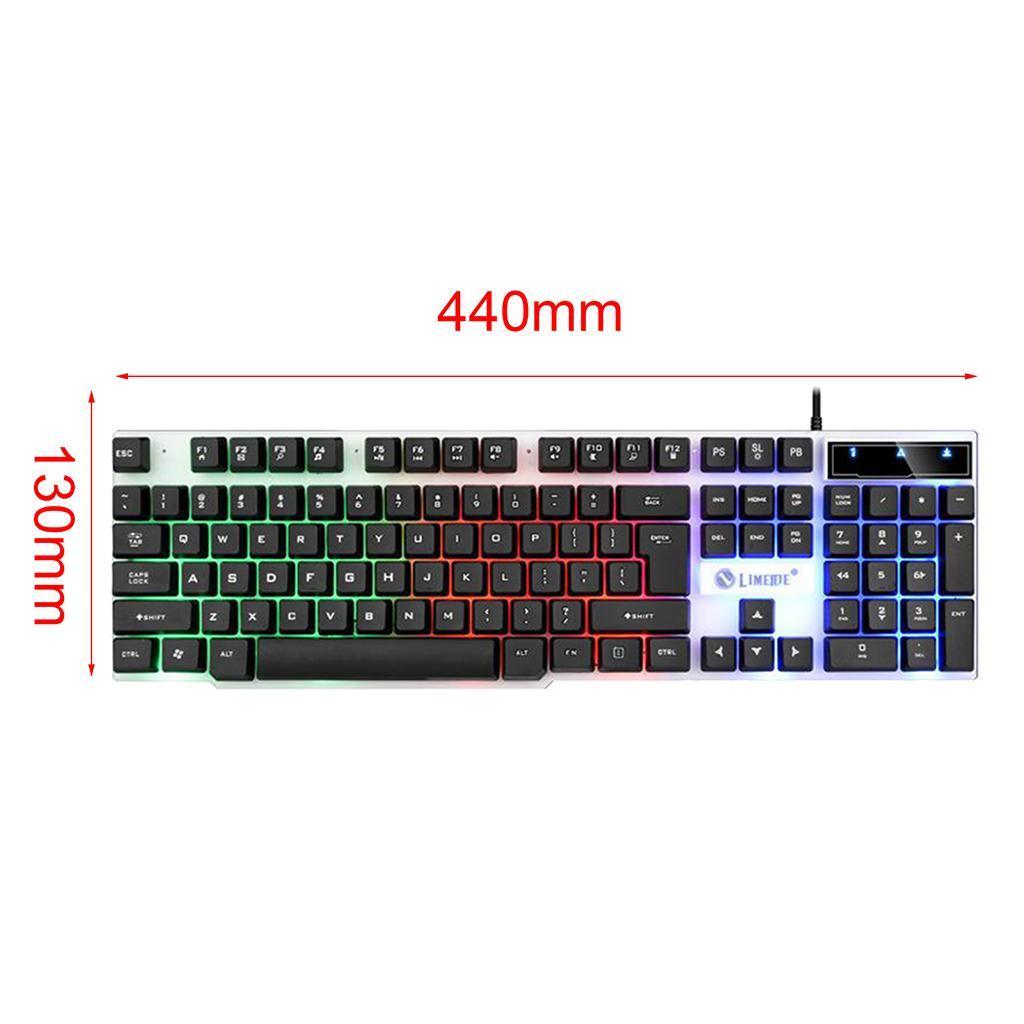 Wired Gaming Keyboard RGB Backlit Multimedia Keys white