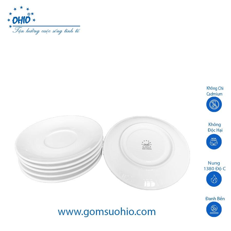 Đĩa Kê 11cm Sứ Trắng OHIO