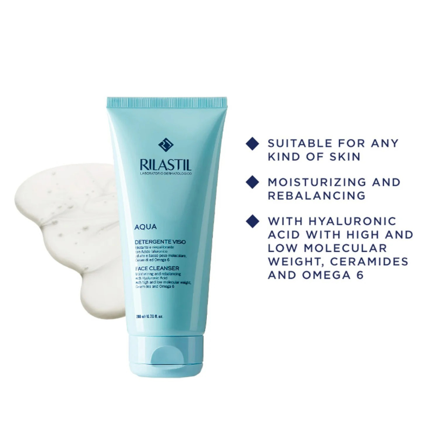 Sữa rửa mặt dưỡng ẩm Rilastil Aqua Face Cleanser 200ml