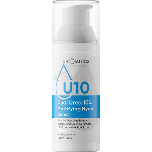 Gel DrCeutics U10 Dual Urea 10% Mattifying Hydro Boost giúp điều tiết dầu nhờn cho da căng bóng (50g) - Hàng chính hãng