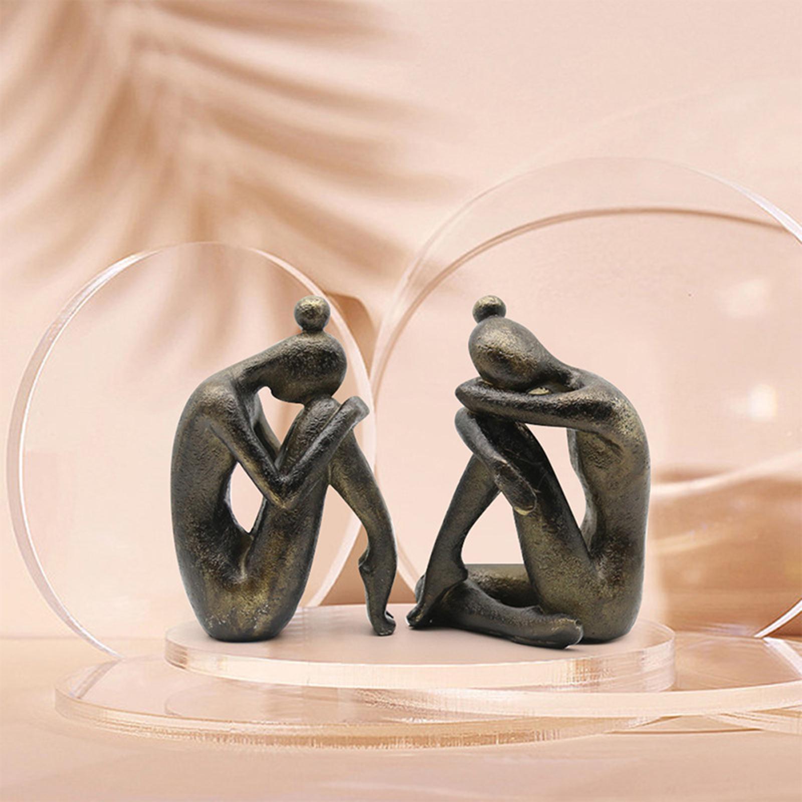 Thinker Bookends Figurine Bookend Decorative Bookends Desk Living Room Modern Home Female Book Stand Holder Resin Book Ends Book Stopper