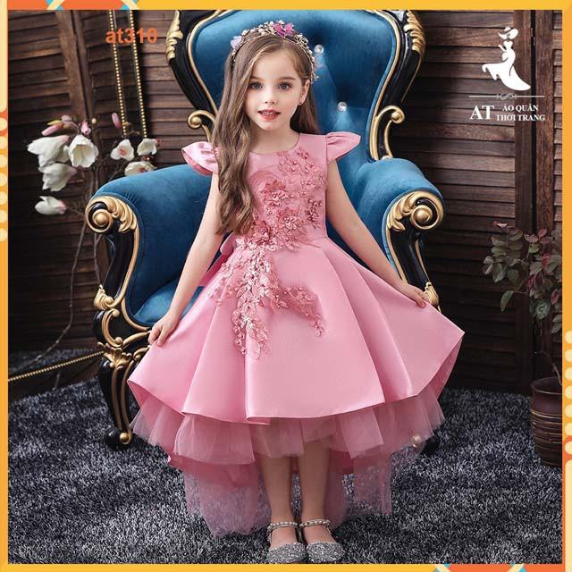 Đầm bé gái cao cấp hàng quảng châu dành cho bé từ 10kg đến 45kg- thấm hút mồ hôi-đúng như hình-miễn phí đổi hàng AT310