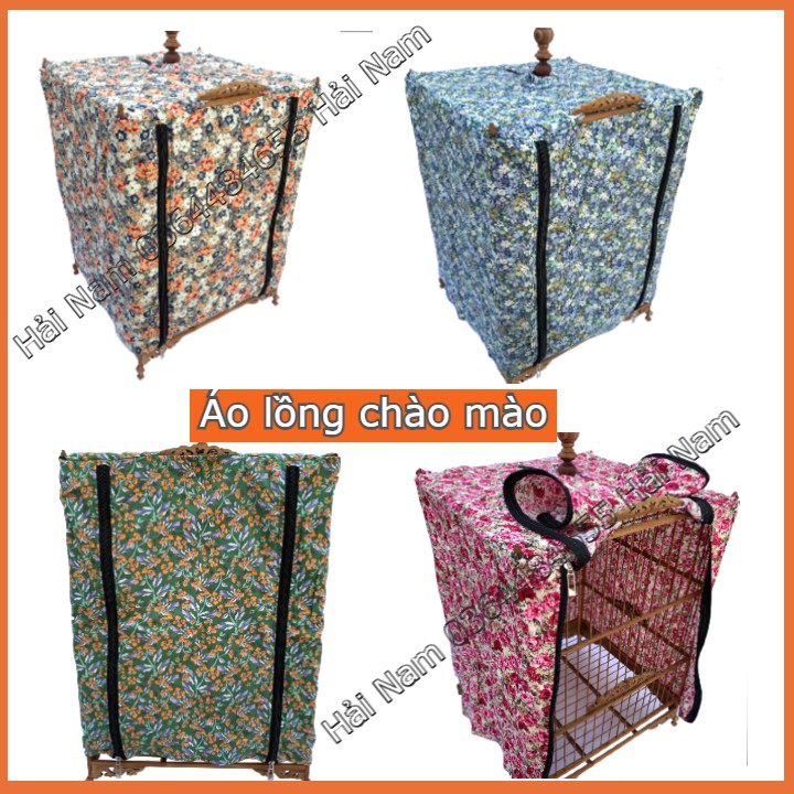 Áo lồng chào mào vuông, loại vải hoa đẹp - Loại lồng chào mào cao 17 nan