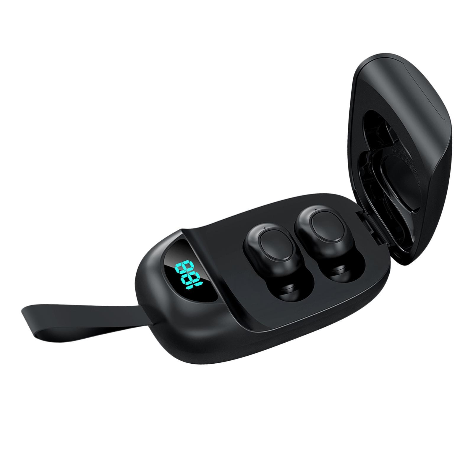 JS25 TWS In-Ear Stereo Bluetooth Earbuds Headphone LCD Power Display Black