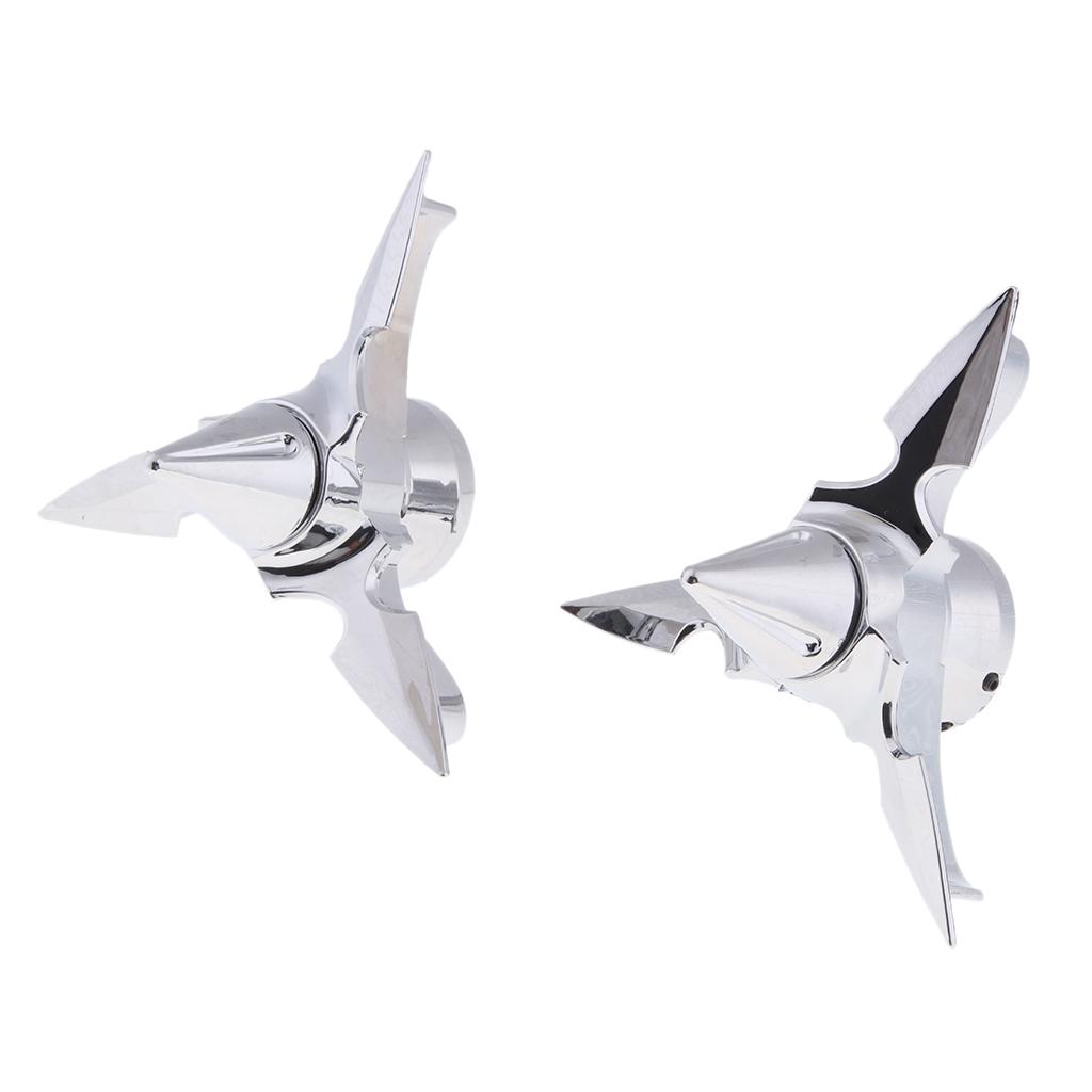 Chrome Spun Blade Spinning Axle Caps for 2002-2011