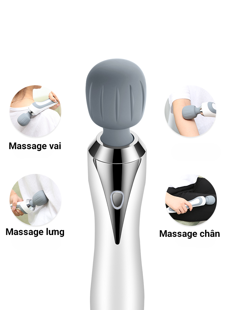 Máy Massage Cầm Tay Jinkairui, 5 Chế Độ Rung, Chống Nước IPX7 - Tặng Kèm Máy Massage Mắt Mini - Hàng Nhập Khẩu