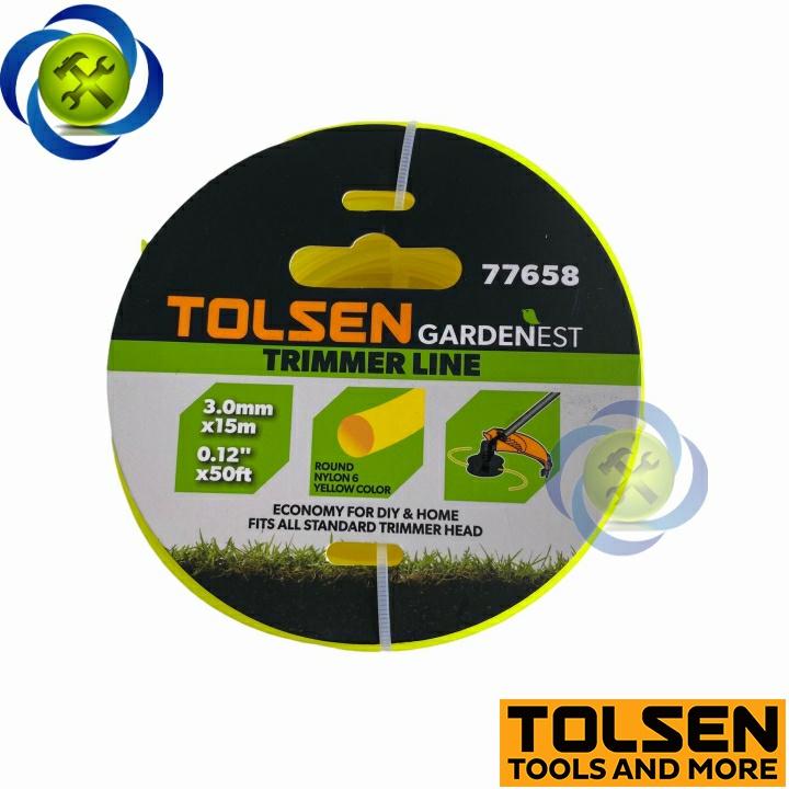 Dây cắt cỏ Tolsen 77658 kích thước 3mm x 15mét màu vàng