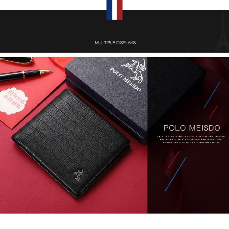 Ví Da Bò Nam Bóp Da Nam Cao Cấp Hàng Hiệu POLO MEISDO Full Hộp Phù Hợp Làm Quà Biếu Tặng Sinh Nhật