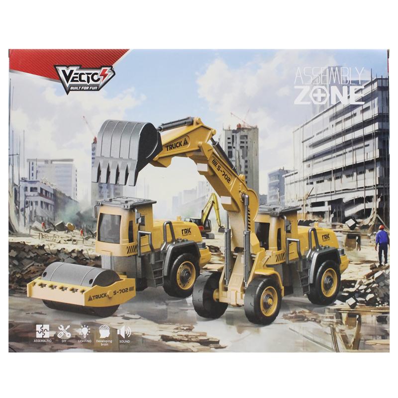 Đồ Chơi Lắp Ráp DIY Xe Cẩu Có Đèn Và Âm Thanh - Vecto VT9101D