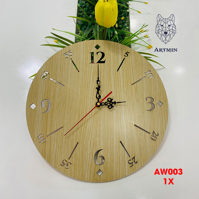 AW003 - Đồng Hồ Gỗ Treo Tường – Décor Trang Trí Hiện Đại