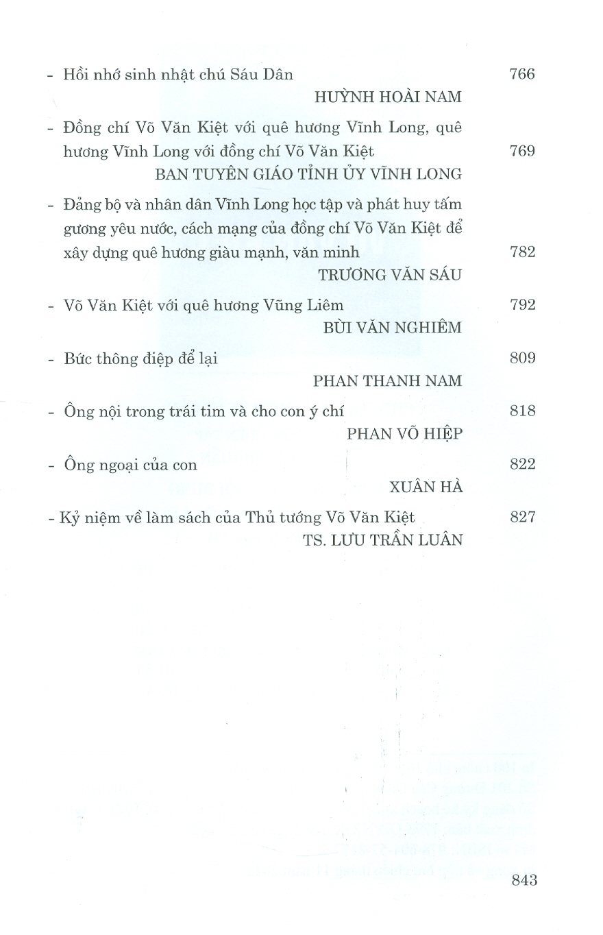 Võ Văn Kiệt - Một Nhân Cách Lớn, Nhà Lãnh Đạo Tài Năng Suốt Đời Vì Nước Vì Dân (Hồi ký) (Bản giới hạn, in 100 quyển)