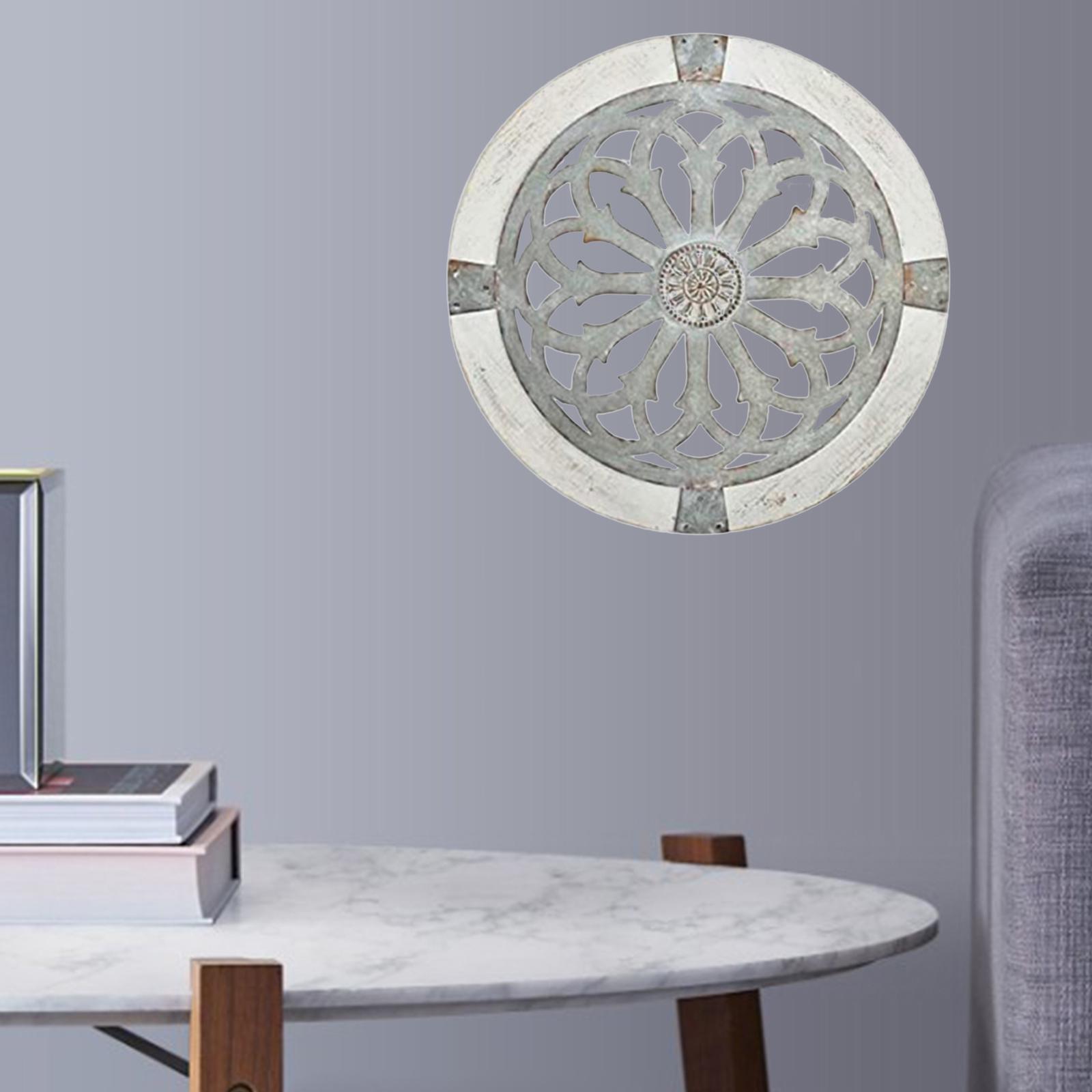 Medallions Metal Round Wall Decor. Home Living Room Wall Sculptures Wood