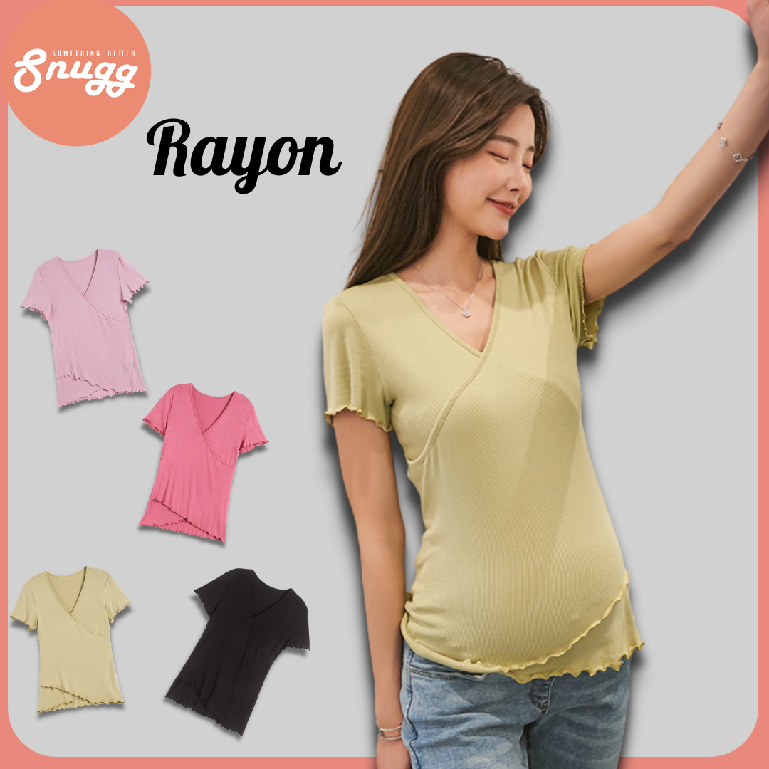 Áo bầu bú Rayon spandex dệt kim đôi mịn mát hơn lụa - best choice hè 2021 Snugg