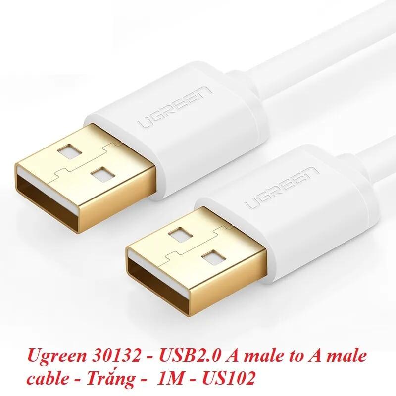 Ugreen UG30132US102TK 1M màu Trắng Cáp 2 đầu USB 2.0 vỏ nhựa PVC - HÀNG CHÍNH HÃNG