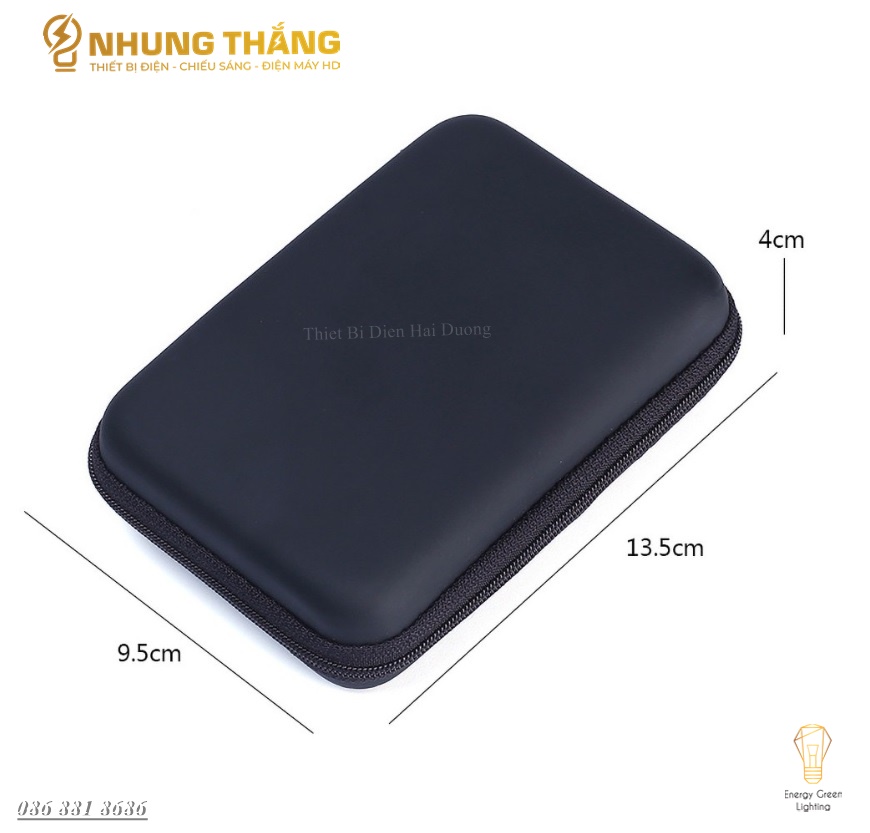 Túi Lưu Trữ Phụ Kiện Bảo Vệ Ổ Cứng Di Động , Dây Cáp USB , Tai Nghe - Có Dây Khóa Kéo Tiện Lợi - Nhiều Màu sắc Lựa Chọn