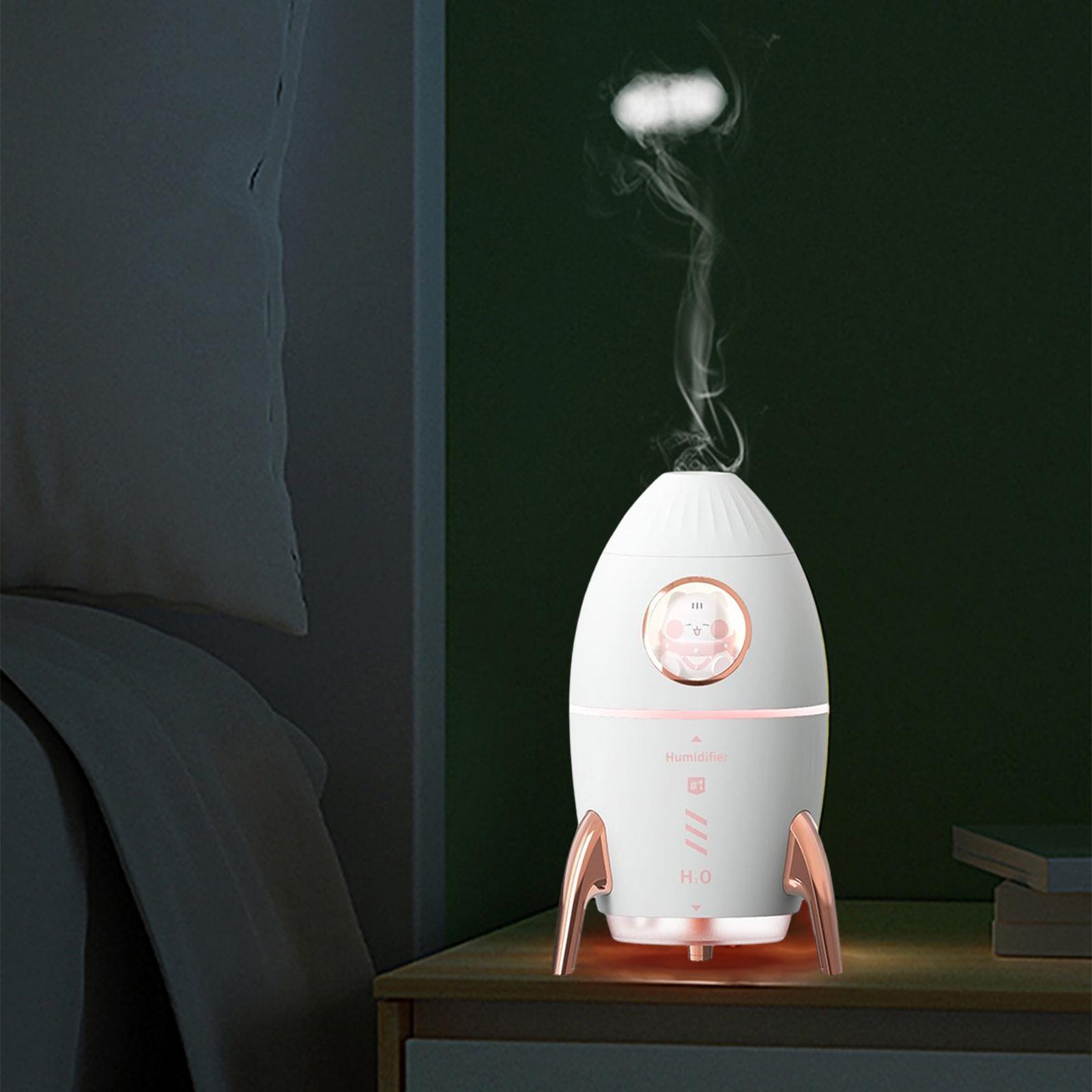 Portable 350ml Air Humidifier Desk Night Light Quiet for Bedroom Bedside Home Office