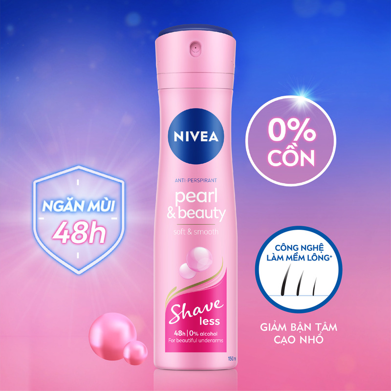 Xịt Ngăn Mùi Nivea Shaveless Ngọc Trai Đẹp Quyến Rũ 150ml - 85348