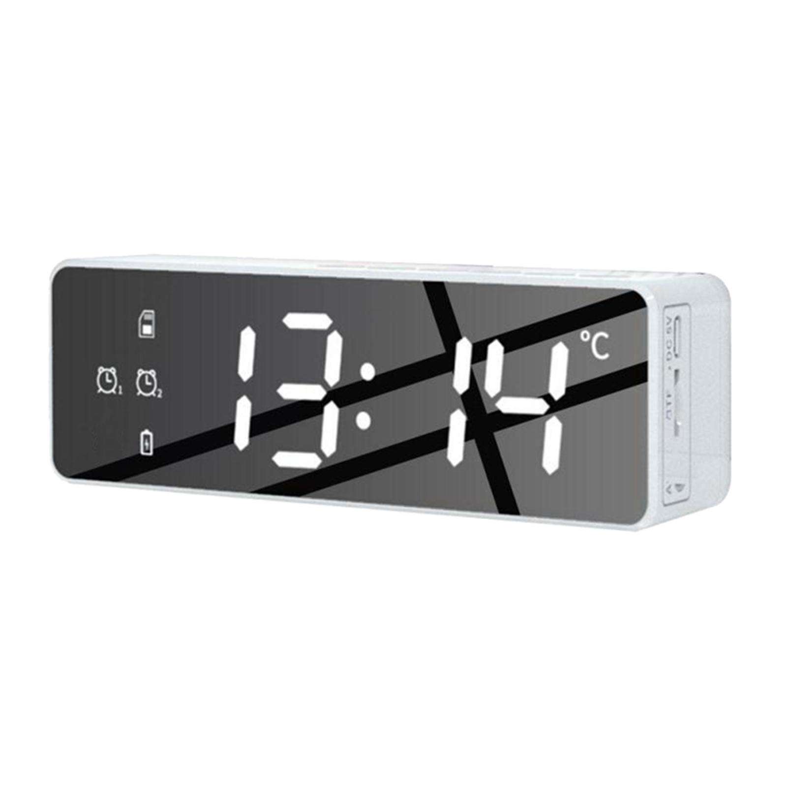 Bluetooth Speaker Large Display with Timer USB TF Card Desktop Bedside Black