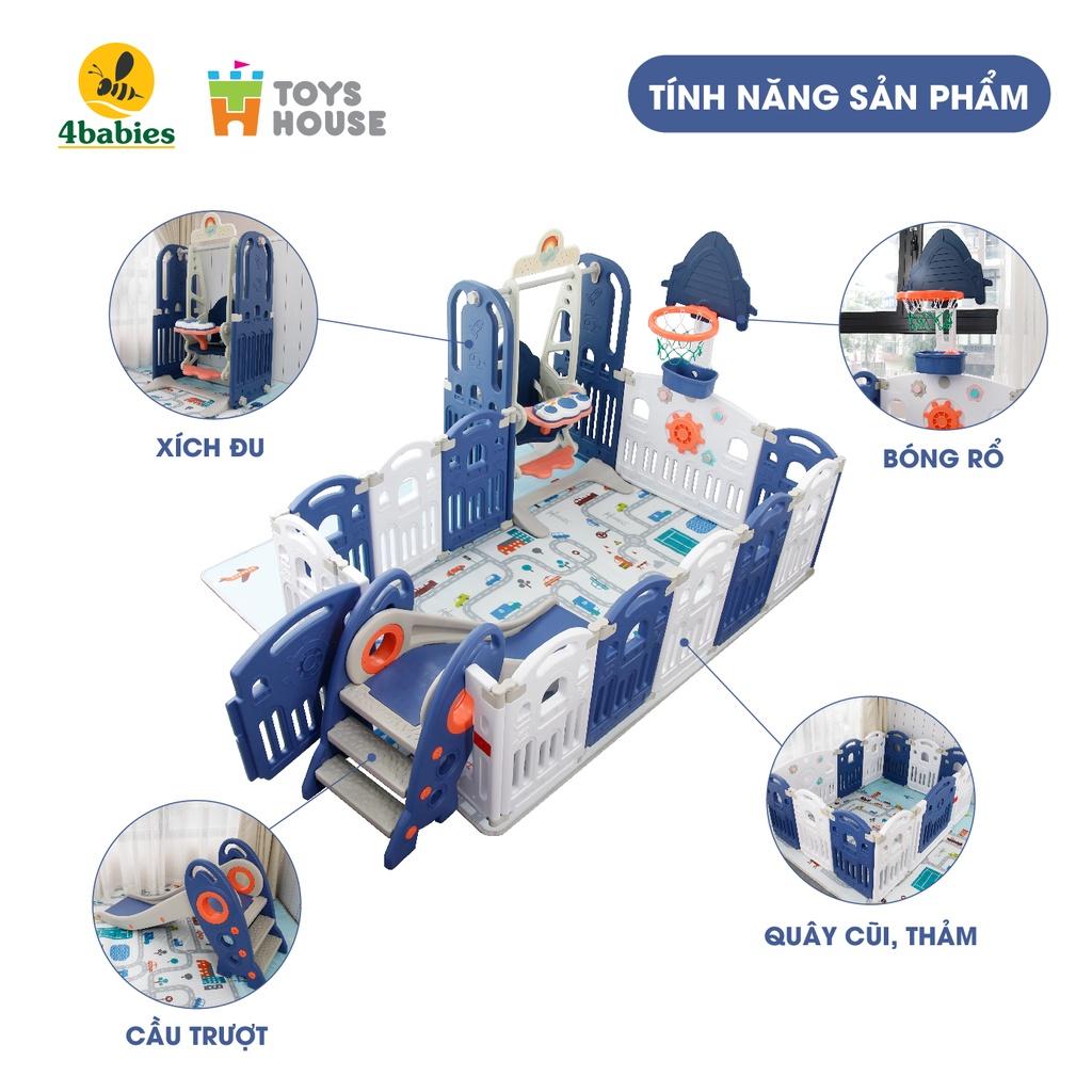 Quây bóng - combo đồ chơi vận động cho bé cầu trượt,xích đu, cột bóng Toyshouse WM19086 tiêu chuẩn Châu âu