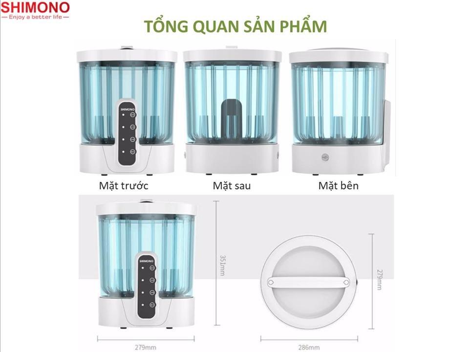 Máy Khử Trùng Thực Phẩm SHIMONO SM-FSCOH15-C1 Loại Bỏ Độc Tố Vi Khuẩn Trong Hoa Quả, Thịt Cá Mà Giữ Được Độ Tươi Ngon Hàng Chính Hãng