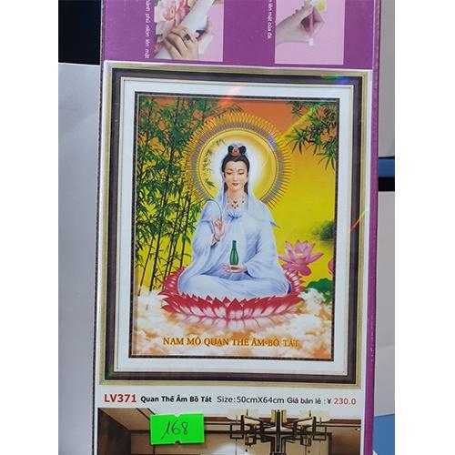 Tranh đá Quan Thế Âm Bồ Tát LV371 - kích thước: 50 * 64cm.