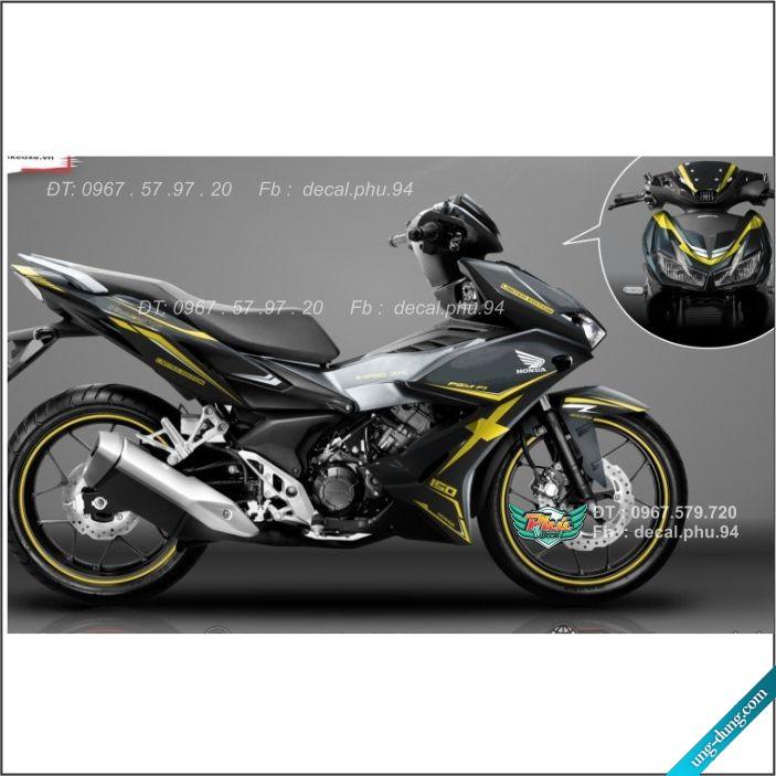 Tem Rời Winner X Chỉ vàng xe đen Nhám