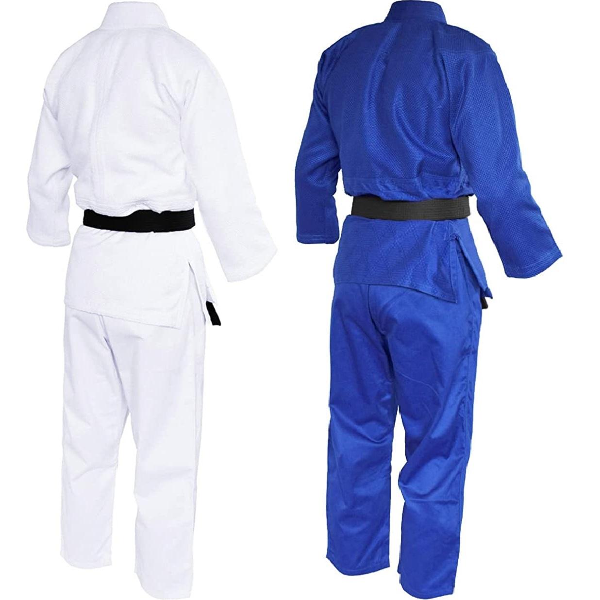 Tafon 450gsm Tops 240gsm quần Judo Gi đồng phục đồng phục Bleach Kimono Dệt D Color: Blue Size: XL-170CM