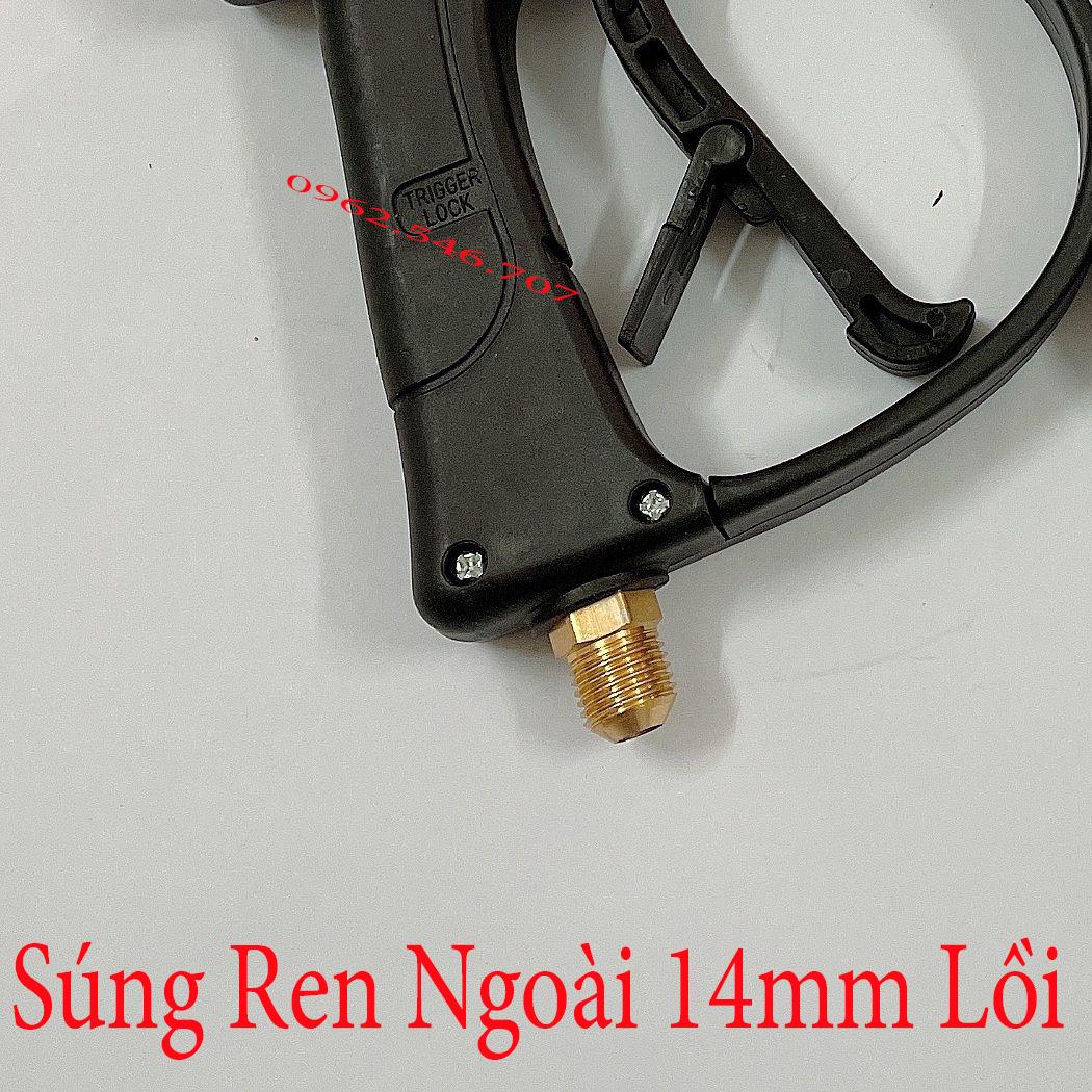 Súng rửa xe - súng xịt rửa xe áp lực cao kèm ống nối dài súng 38cm - Béc xịt rửa xe mỏ vịt kiểu gài lắp được bình bọt tuyết 0,5L