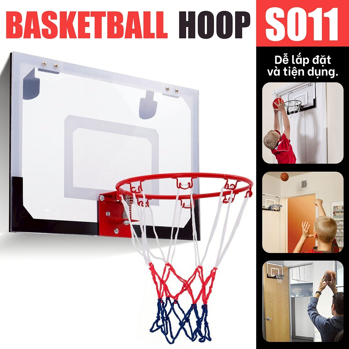 Đồ Chơi Bóng Rổ  S011 Trẻ Em Cho Bé Bảng rổ bóng rổ