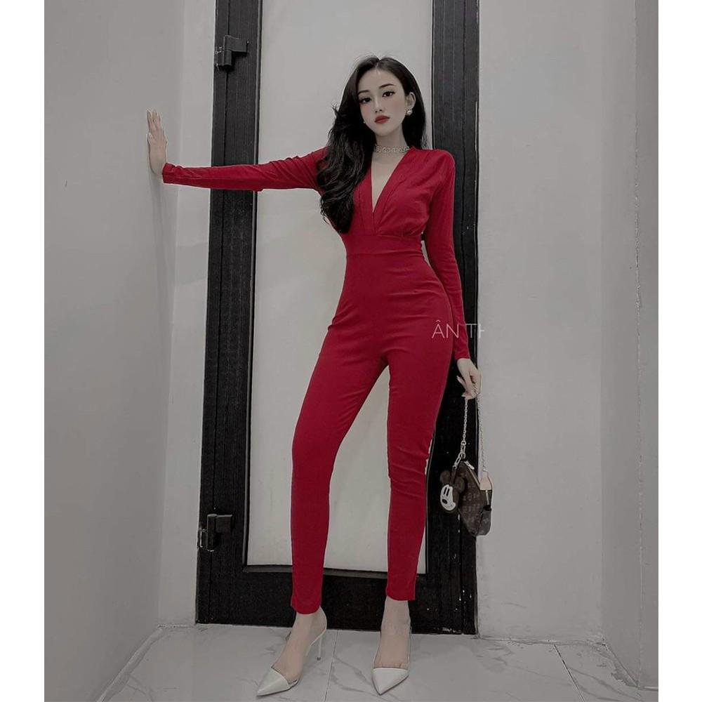 BONUCCI Jumpsuit body dài ( đỏ, nâu, đen ) tôn dáng siêu xinh cho nàng thời trang nữ dạo phố dự tiệc