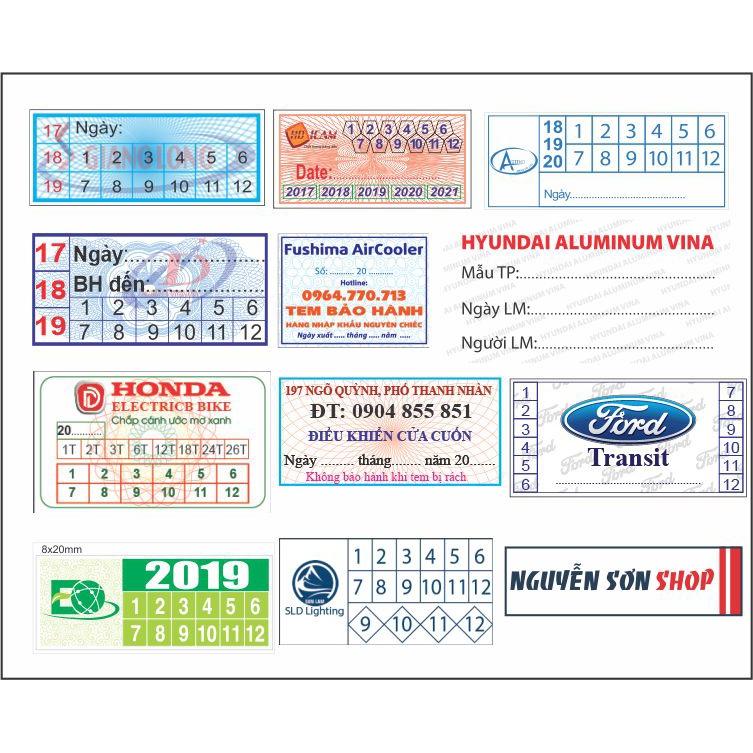 Decal bể niêm phong, bảo hành 2.5x1cm 1000 tem