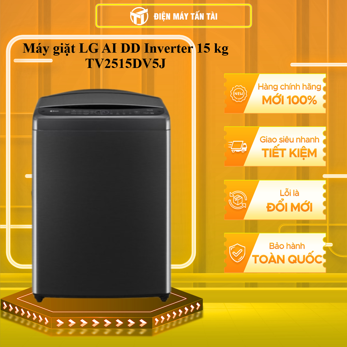 TV2515DV5J - Máy giặt LG AI DD Inverter 15 kg TV2515DV5J - Hàng Chính Hãng - Chỉ Giao HCM