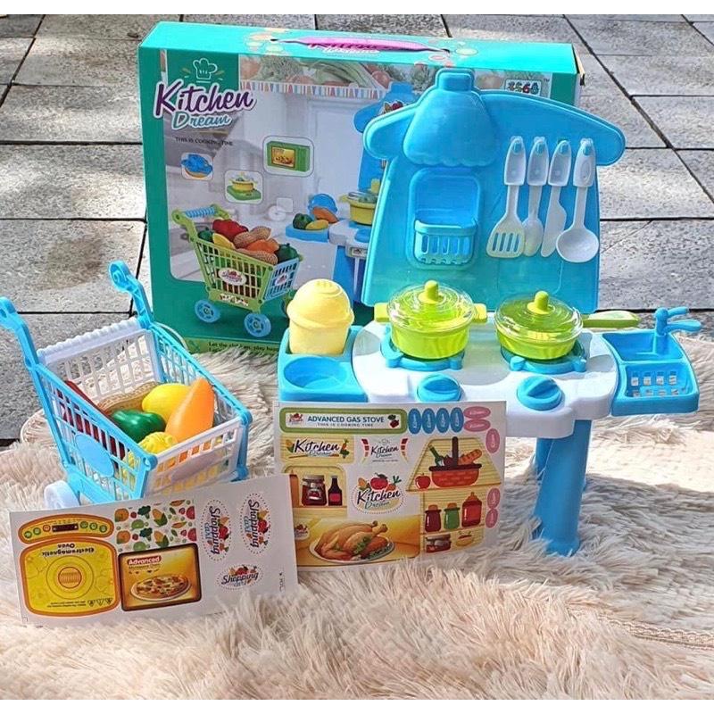 Bộ đồ chơi nấu ăn nhà bếp Kit Dream, kèm xe đẩy cho bé