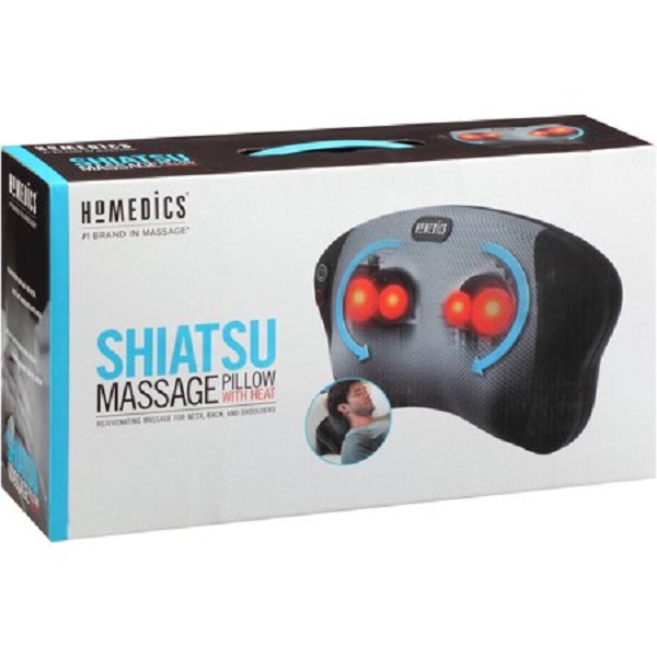 Gối massage Shiatsu 4 bi lăn, chức năng hồng ngoại Homedics SP-6H-GB Nhập khẩu USA