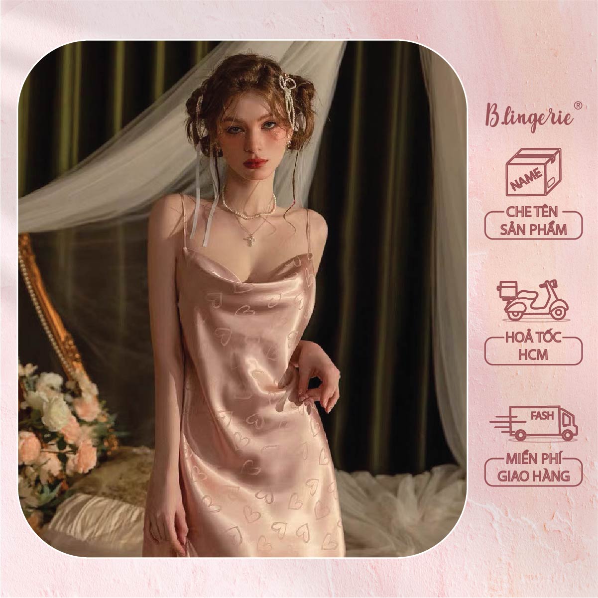 Đầm Ngủ Trơn Thanh Lịch (Không Kèm Áo Choàng) - B.Lingerie
