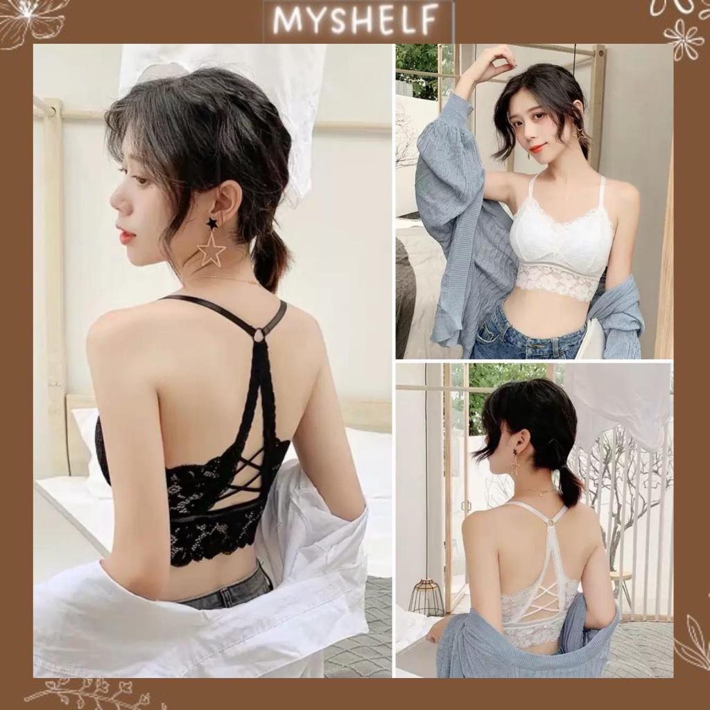M151. Áo bra ren hoa đệm bàn tay nâng ngực, áo hai dây croptop có sẵn mút ngực siêu hot