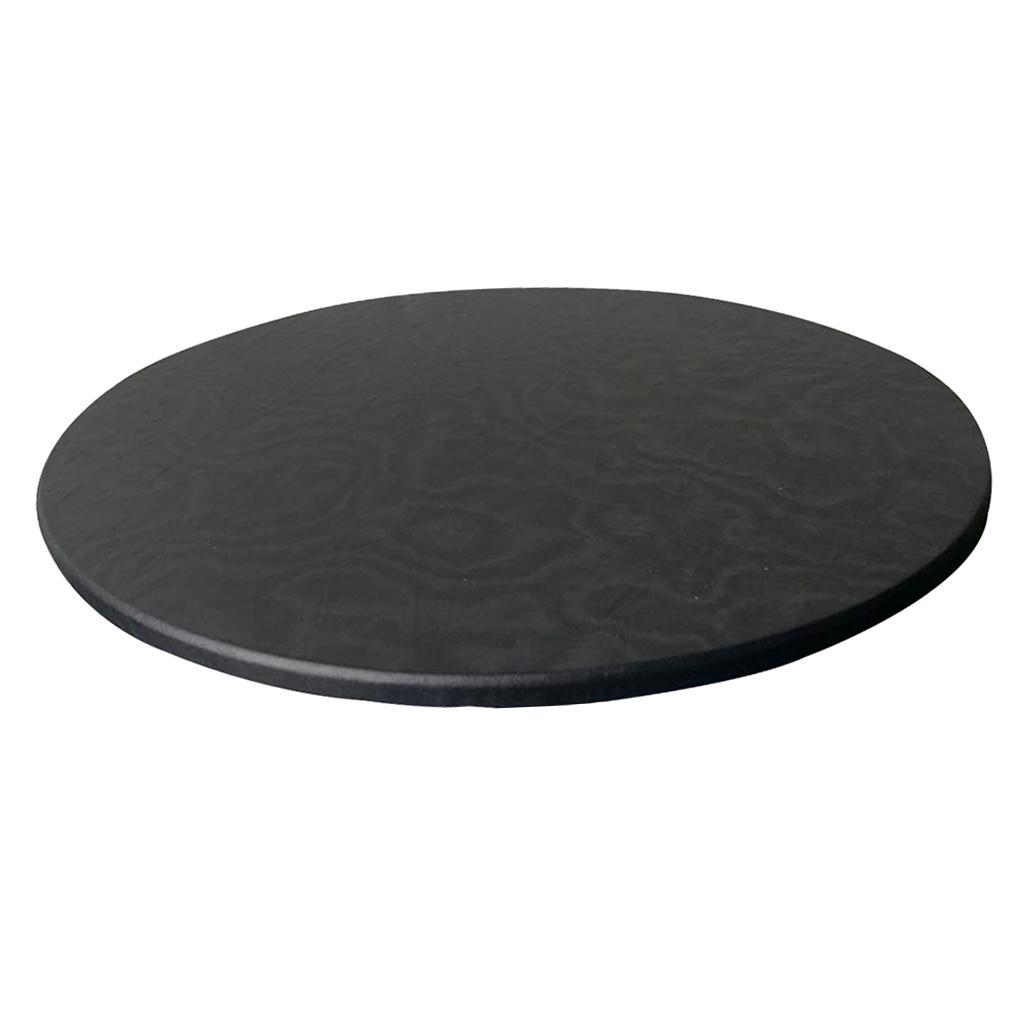 2X Elastic Edged Table Cover Round Fitted Tablecover Outdoor Indoor Black