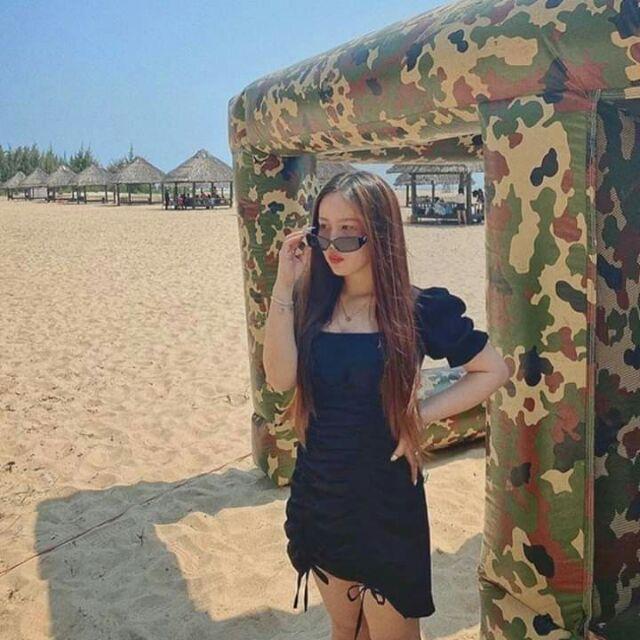 ĐẦM ĐEN BODY NHÚN EO DÂY RÚT SANG CHẢNH