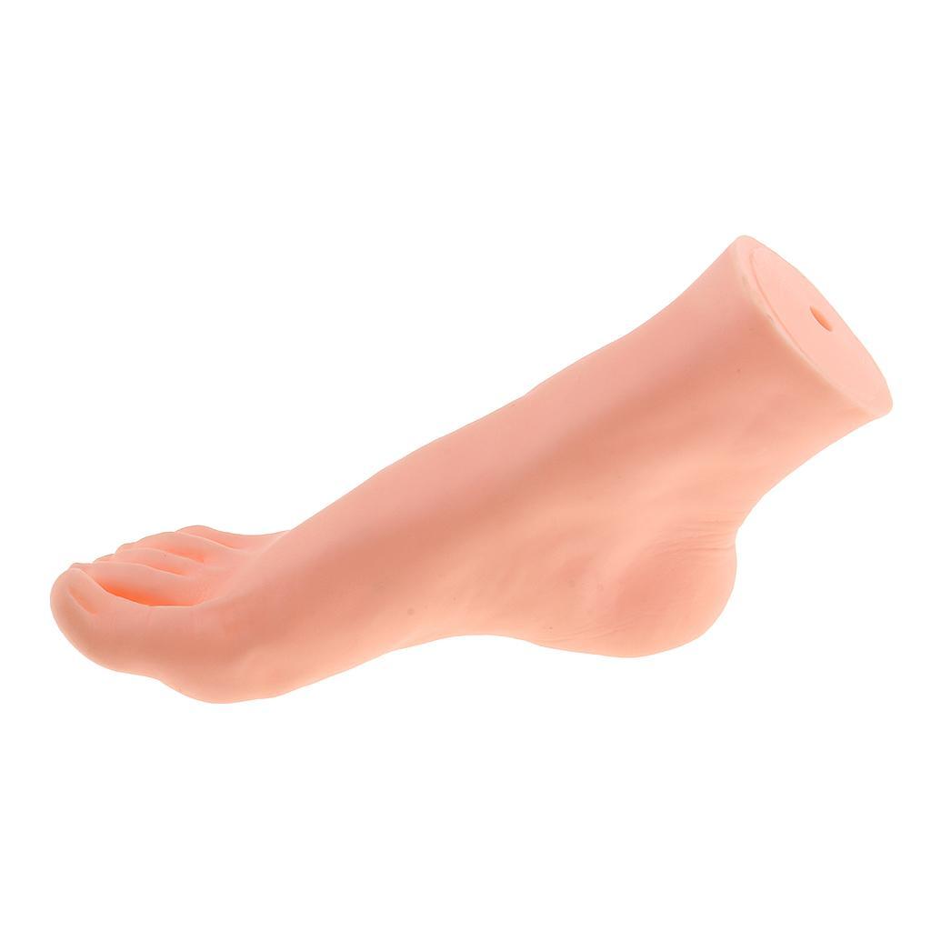 1pcs Silicone Rubber Male Right Foot Mannequin Model for Shoes Socks Sox Short Stocking Anckle Chain Display