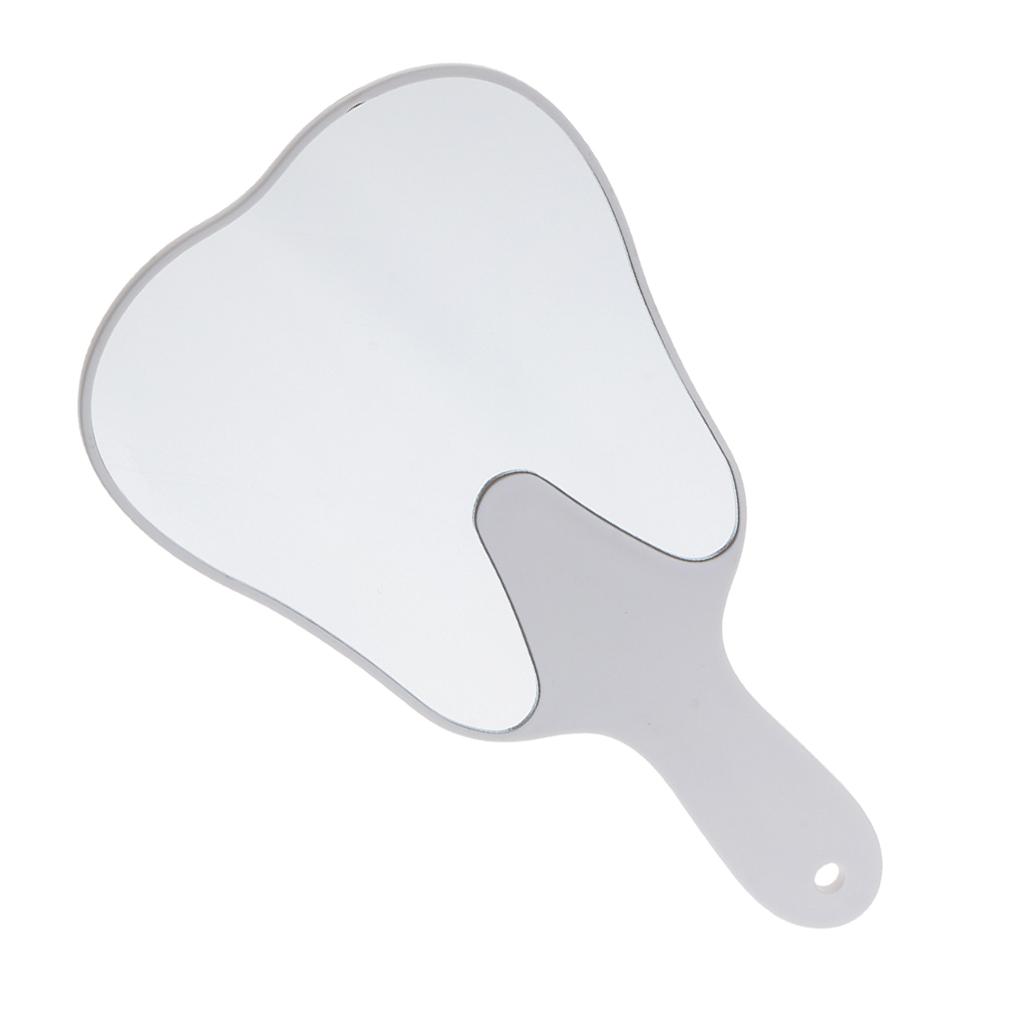 Cute Tooth Shaped Hand Held Plastic Makeup Mirror Oral Clinic Gift Red White Yellow Green