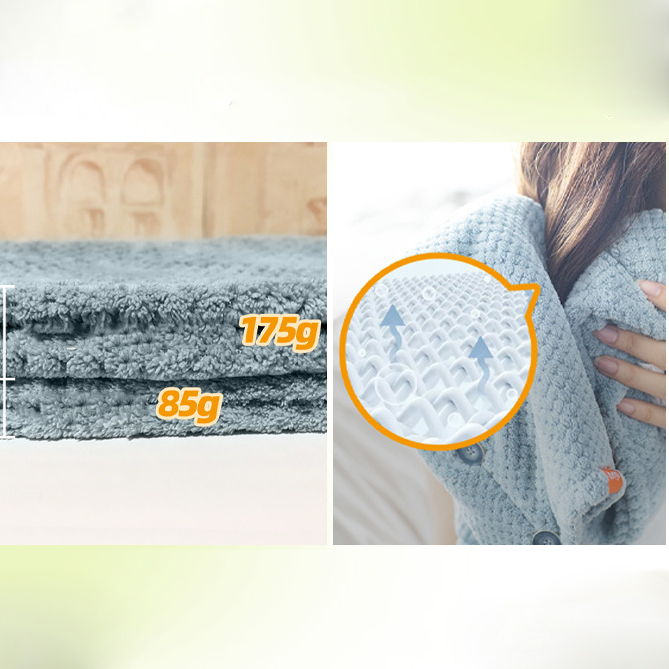 Khăn quấn ủ tóc Hmgui Nhật Bản siêu thấm hút 2 lớp vải dày dặn mềm mại 24x65cm