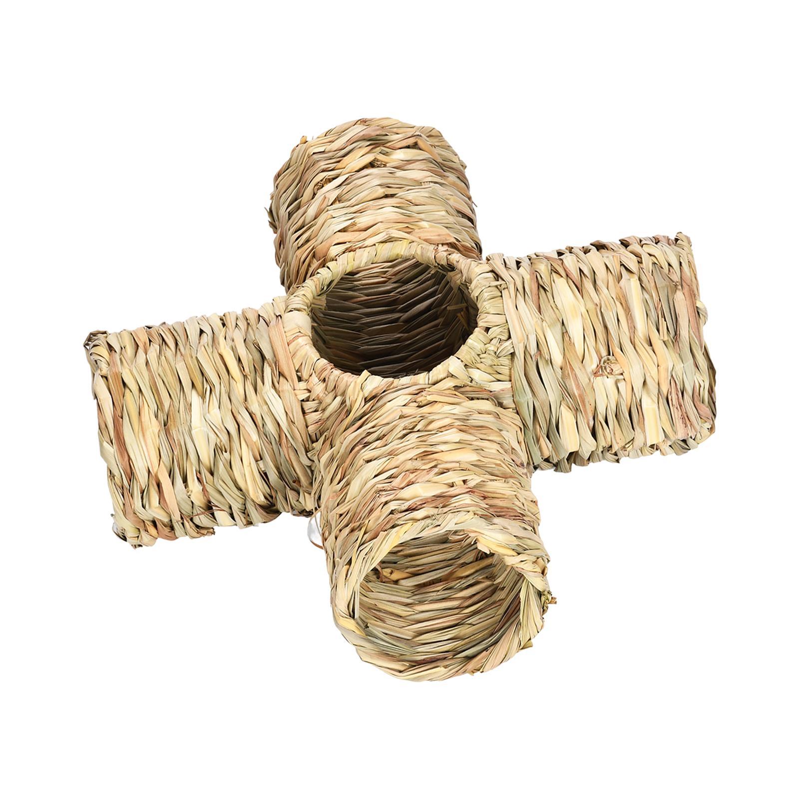 Hamster Grass Tunnel Toy Straw House for Small Animals Little Rabbit Gerbils