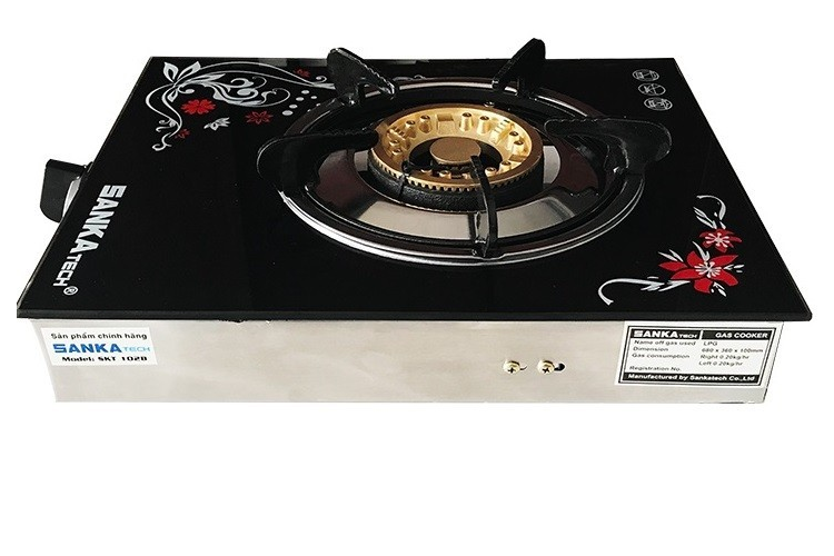Bếp gas đơn kính SANKAtech SKT-101BB Sen đồng - Hàng chính hãng