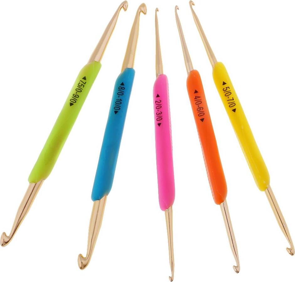 5 Chiếc Tay Cầm Nhựa Nhôm Móc Đan Bộ Kim Chỉ 3mm-5.5mm