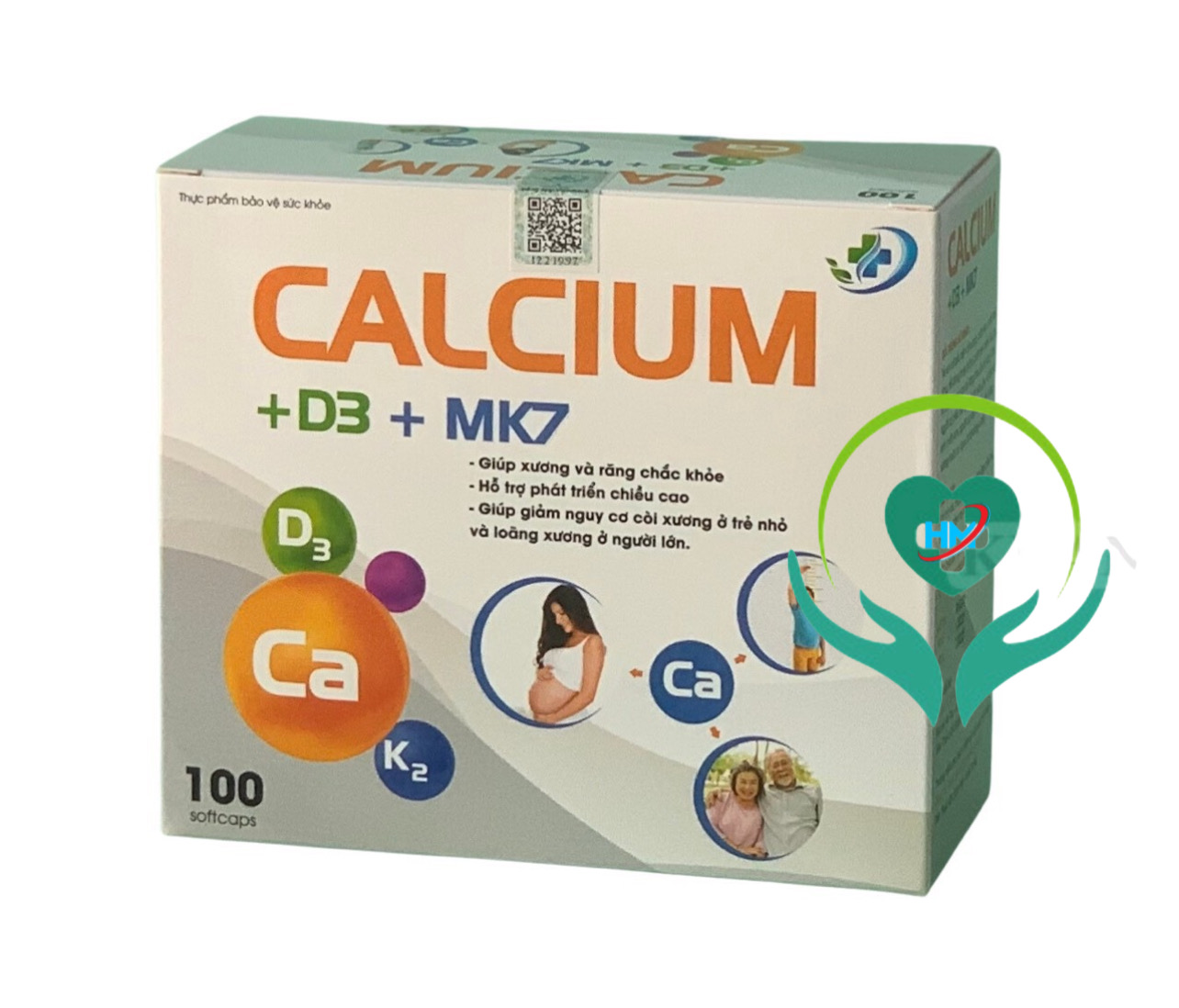 ￼Canxi NANO CALCIUM D3 MK7 -Hộp 100 Viên - Chắc Khỏe Xương, Phát Triển Hệ Xương, Giảm Loãng Xương, Vinaphar