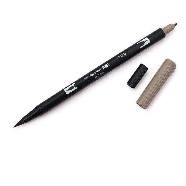 Bút lông cọ hai đầu Tombow ABT Dual Brush Pen - Brush/ Bullet - Warm Gray 2 (N79)