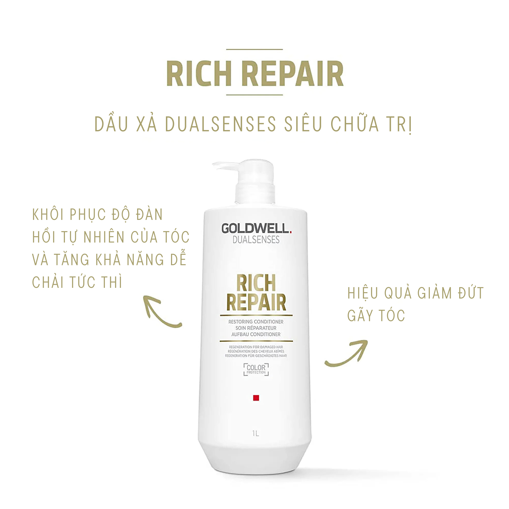 Dầu Xả Phục Hồi Tóc Hư Tổn Goldwell Rich Repair Phục Hồi Tóc Khô Xơ, Hư Tổn, Chẻ Ngọn Lên Tới 98