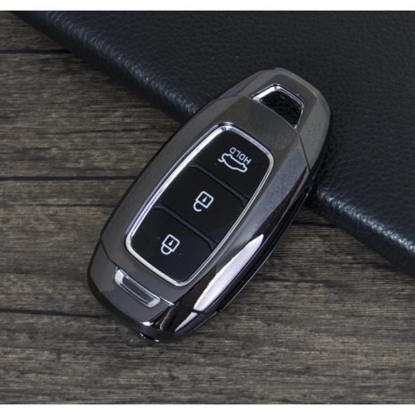 Ốp bọc khoá Smartkey Accent, Kona, Santafe Hyundai Kim Loại Metal cao cấp