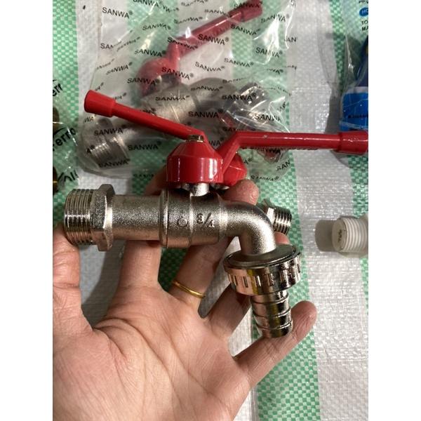 Vòi nước nhà tắm,vòi cấp nước Sanwa ,vòi sắt mạ kẽm phi 27