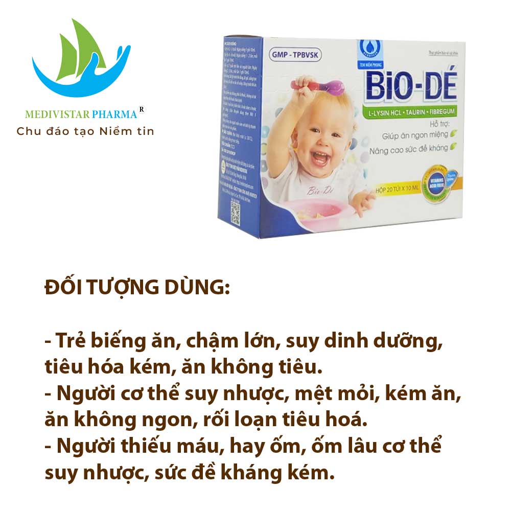 Combo 3 Hộp Siro BIODÉ Dành Cho Trẻ Biếng Ăn Giúp Kích Thích Ăn Ngon, Bổ Máu Và Tăng Cường Sức Đề Kháng 20 Túi/Hộp